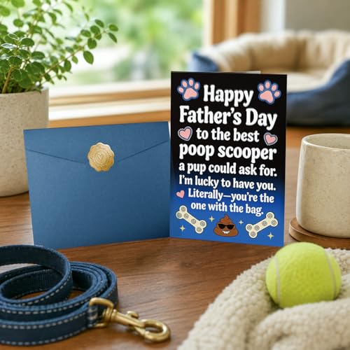 Funny Father's Day Card for Dog Dads - 5.3x8 with Envelope