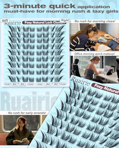 Ruairie Fox Eye Manga Lash Clusters Wispy Individual Eyelash Extensions