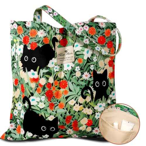 Miss Adola Green Three Cats Buckle Tote Bag for Women - Aesthetic Carryall