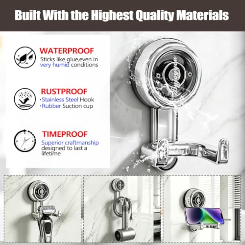 Jaxbo Heavy-Duty Suction Cup Hooks - Waterproof Wreath & Shower Hooks (3 Pack)