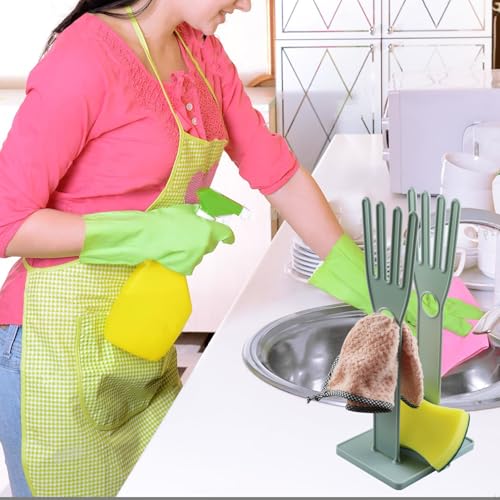 Kitchen Glove Holder Rack - Reusable Plastic Mitt Organizer for Sink Side Drying