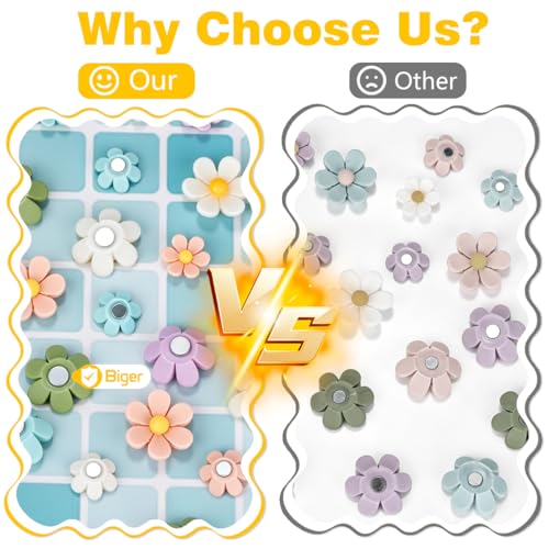 30PCS Cute Flower Fridge Magnets - 3D Resin Decorative Set