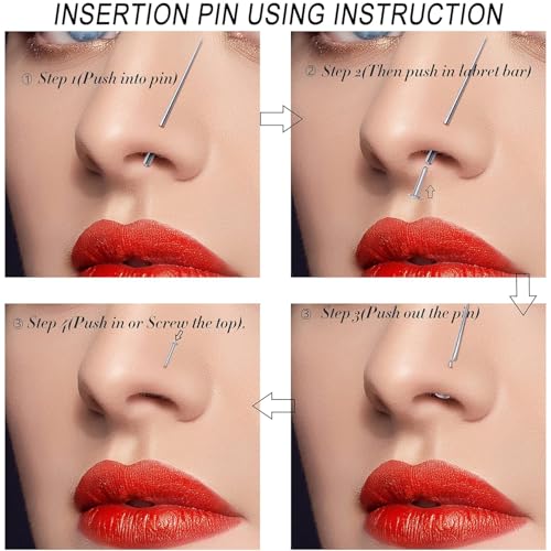 G23 Titanium Threadless Piercing Taper Insertion Tool 4-Piece Kit 16G 18G