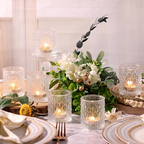 36pcs Clear Glass Votive Candle Holders Set - Uniform Size for Weddings & Home Decor