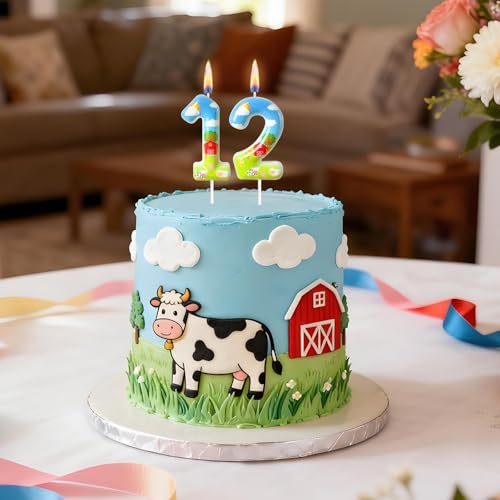Number 2 Farm Birthday Candle - Barnyard Themed Cake Topper Decoration