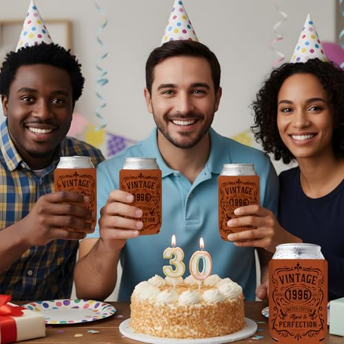 30th Birthday Gift for Men: 1996 Vintage Can Cooler Sleeves (2-Pack)