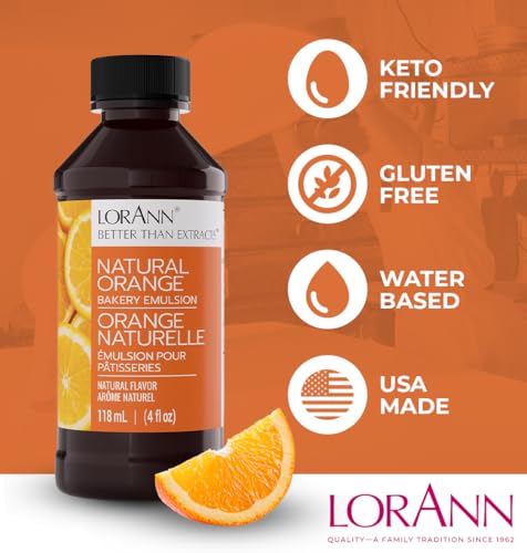 LorAnn Oils Orange Emulsion & Flavoring for Baking, 4 Fl Oz