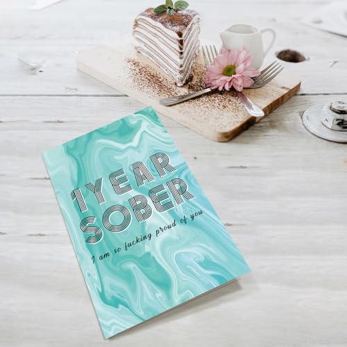 1 Year Sober Card - Funny Sobriety Gift for Him/Her