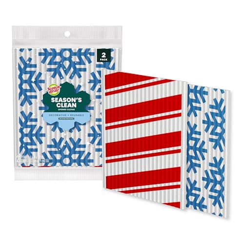 Scotch-Brite Season's Clean Sponge Cloths - Reusable Holiday Dish Towels (Pack of 2)