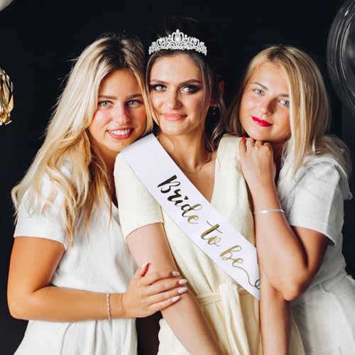 CIEHER Bride Sash & Crystal Crown - Bachelorette Party Favors