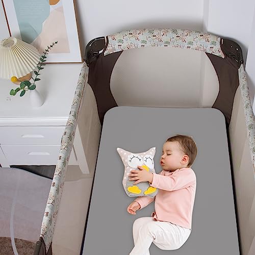 Biloban Waterproof Mini Crib Sheets - Soft Jersey Fitted, 2-Pack