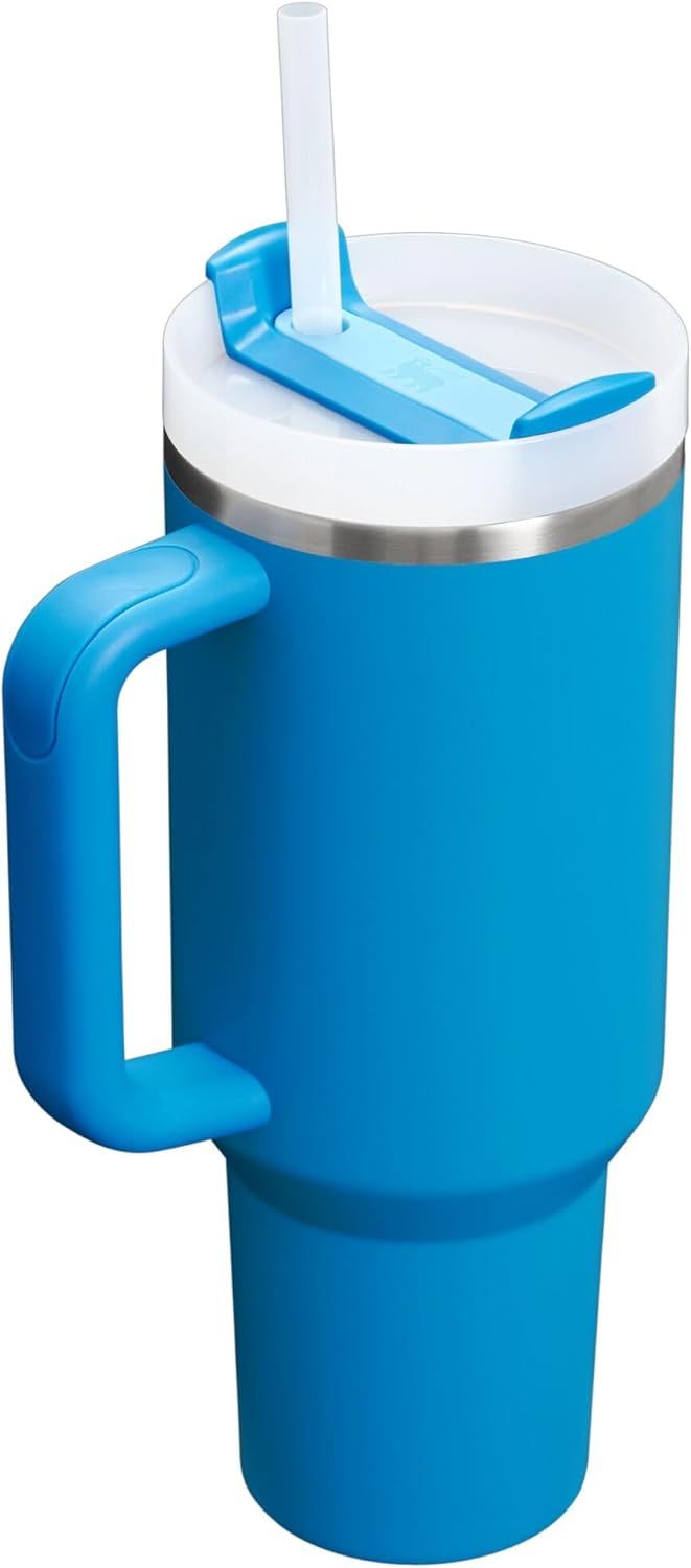 STANLEY Quencher H2.0 Tumbler - 40 oz Insulated Stainless Steel Cup with Handle & Straw | Azure Color