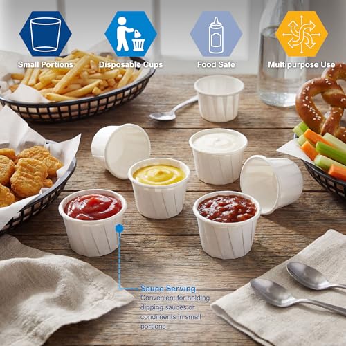 MED PRIDE Disposable Paper Medicine Cups, 0.75 oz Pill Holder - 250 Pack