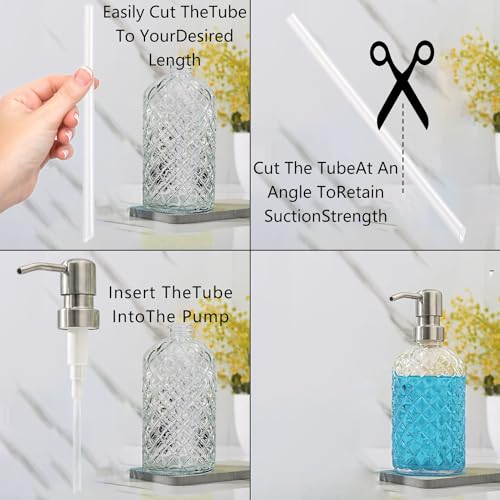 Silver Stainless Steel Soap Dispenser Pump Replacement Head - Pack of 2
