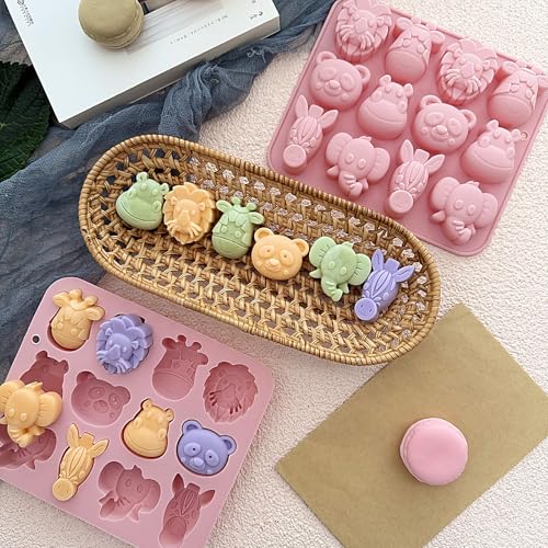 2-Pack Animal Silicone Molds for Chocolate, Candy, Soap & Candle Making