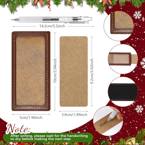 Large Christmas Stockings Set with Leather Name Tags - 18 Inch, Red Green White
