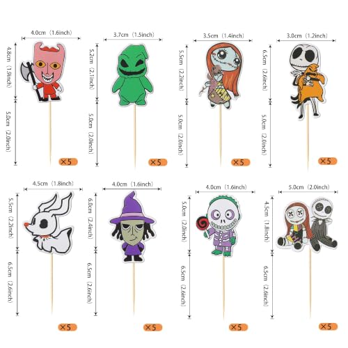 Halloween Skull Ghost Cupcake Toppers Set of 5 - Scary Party Decorations