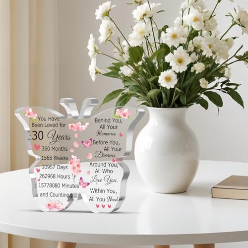 30th Birthday Acrylic Desk Sign for Women - Unique Gift Idea