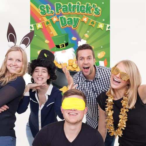 St. Patrick's Day Pin the Shamrock Game Set with Stickers & Masks