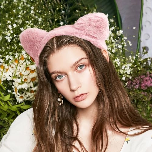 JazSwirl Cat Ears Headband Kawaii Cute Furry Animal Hair Accessory