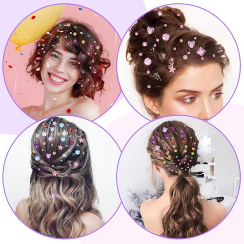 Rainbow Face Gems & Eye Rhinestone Stickers - 4 Sheets Crystal Body Jewels