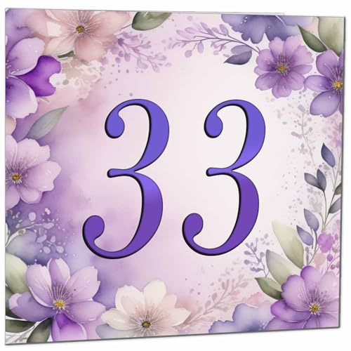 Premium Purple Floral 33rd Birthday Card for Women