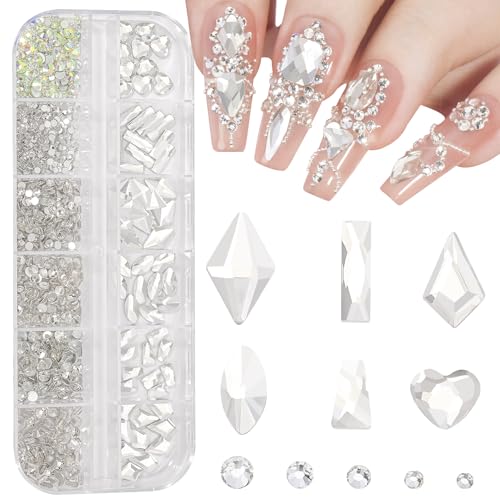 Nail Rhinestones and Crystals Kit with Flatback Gems and Beads