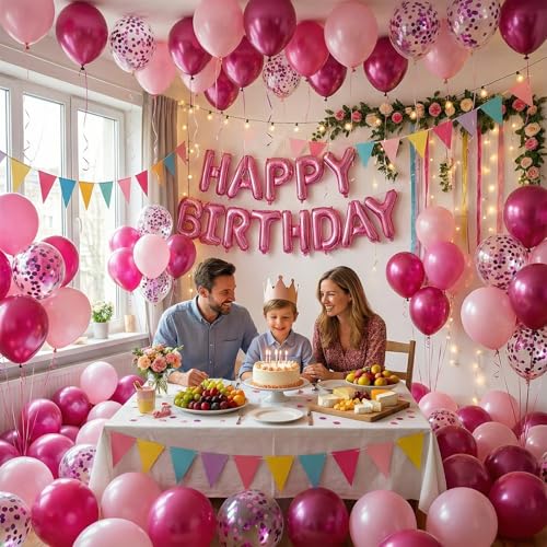80pcs Pink Balloons - 12 Inch Party Decorations for Events