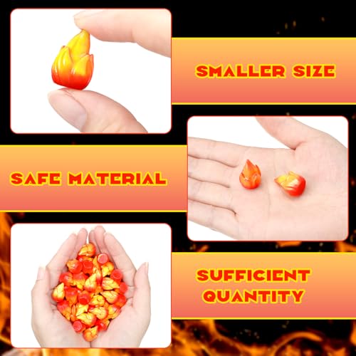 Thyle 50 Pcs Mini Resin Flame Figurines for DIY Crafting