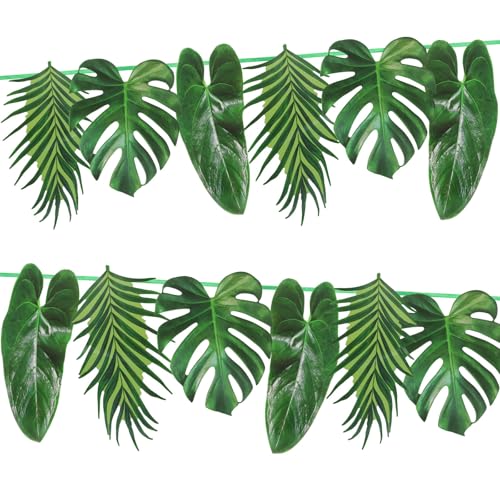 Safari Baby Shower Decorations - 12 Green Palm Leaves