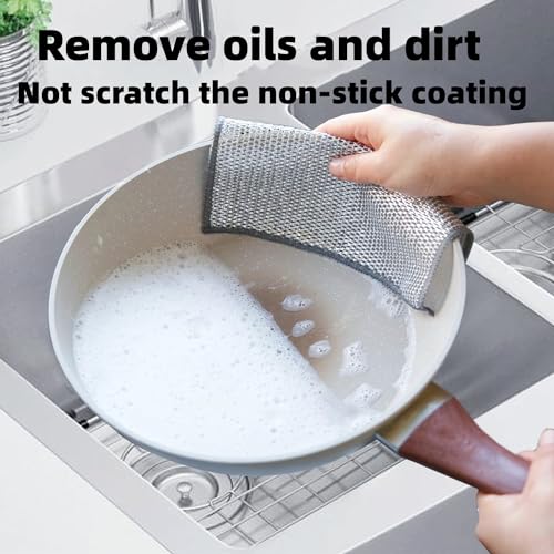 Wire Dishwashing Rags Non-Scratch Miracle Cleaning Cloths 6 Pack