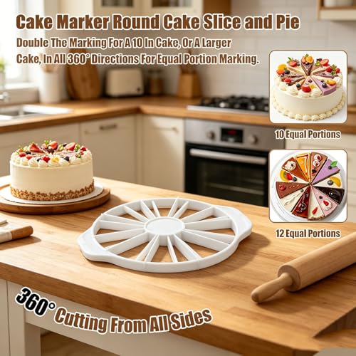 10.6-Inch Cake Portion Marker and Cutter - 10 and 12 Slice Divider