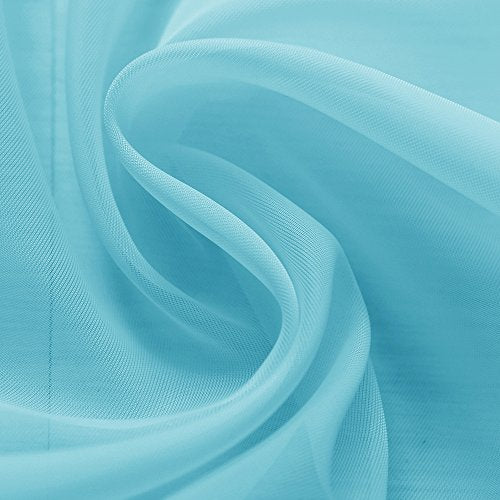 NICETOWN Sheer Curtains 54"W x 84"L - Baby Blue Voile Grommet Panels (Set of 2)