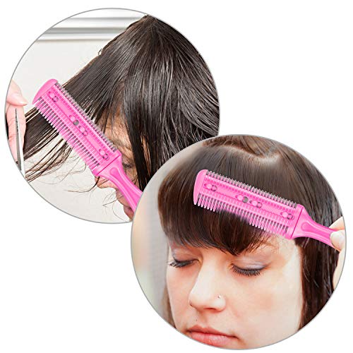 Maitys 3-Pack Hair Cutting Razor Combs with Extra Blades, Multi-Color