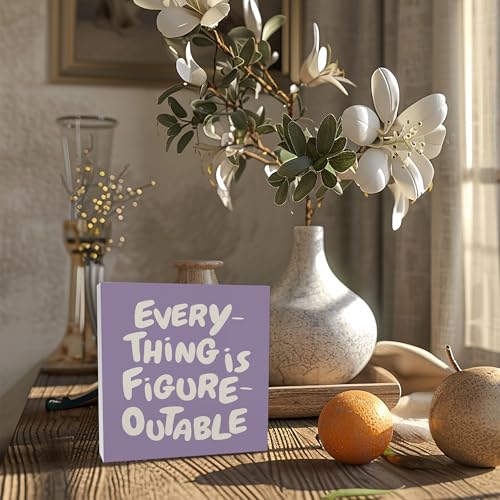 Motivational Wooden Box Sign - Inspirational Office Decor 5x5