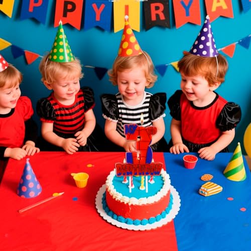 Spider Web 3rd Birthday Candle - Red Spider Cake Decoration