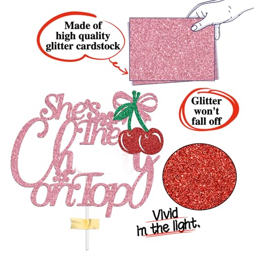 She's the Cherry on Top Cake Topper - Fruit Theme Party Decor
