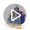 Handcrafted European Glass Christmas Tree Ornament with Starry Night Sleigh