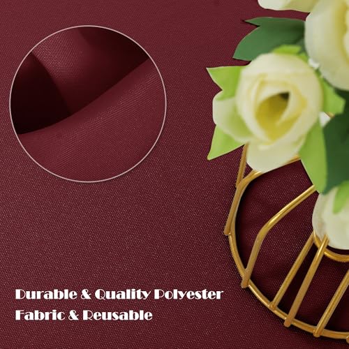 Sancua Rectangle Tablecloth 90 x 132 Inches Burgundy - Durable Polyester