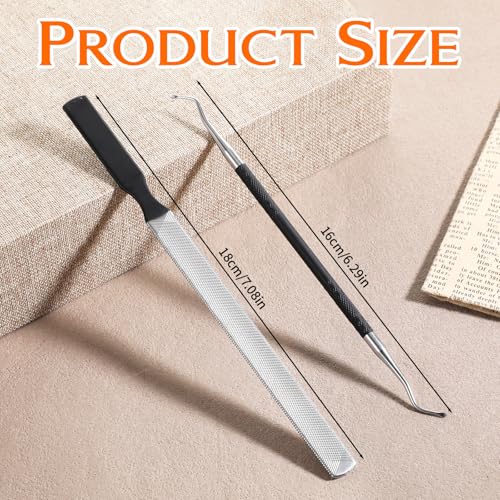 Heavy Duty Metal Nail File and Dual-Ended Toenail Lifter Set