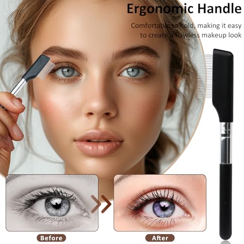 Zoolinn 2 Pcs Metal Eyelash Separator Brush and Grooming Tool
