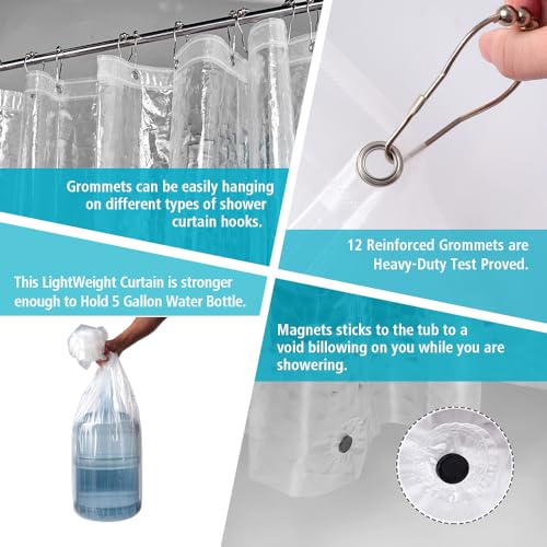 Ga-Geetopia 72x72 Water Cube EVA Shower Curtain Liner - Lightweight & Durable