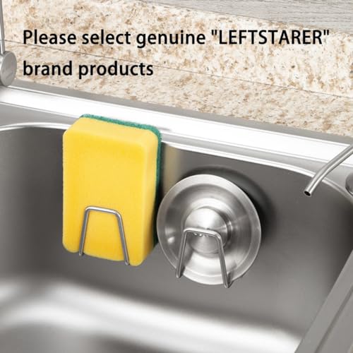 LEFTSTARER 4-Pack Stainless Steel Sink Sponge Holder - Rustproof, Quick Drying