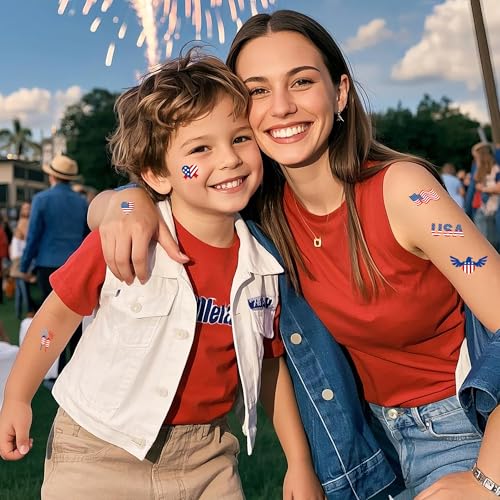 Artlunar 90 Pcs American Traditional Luminous Temporary Tattoos