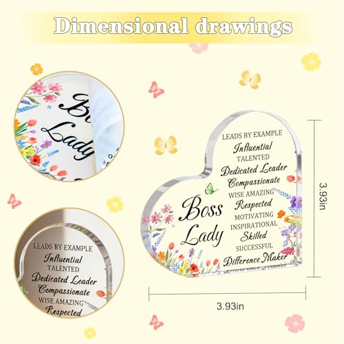 Inspirational Boss Lady Acrylic Desk Decor Gift for Women