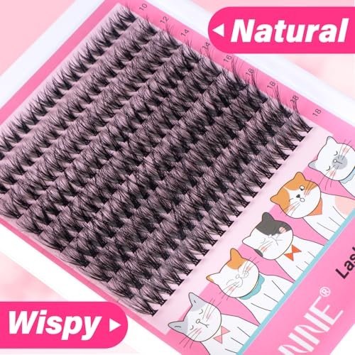 URNNE Fluffy 5D 40D Cluster Lash Extensions DIY Wispy D Curl Lashes 180pcs