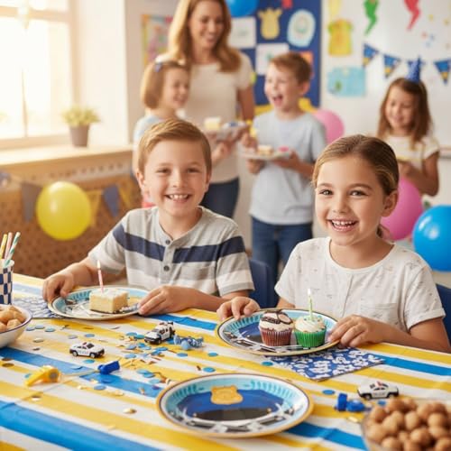 Police Party Dessert Plates - 8 Disposable Paper Plates