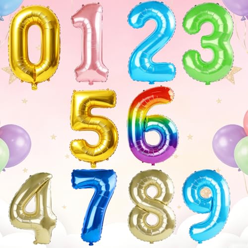 40-Inch Champagne Gold Number 10 Balloon for Birthday Celebrations