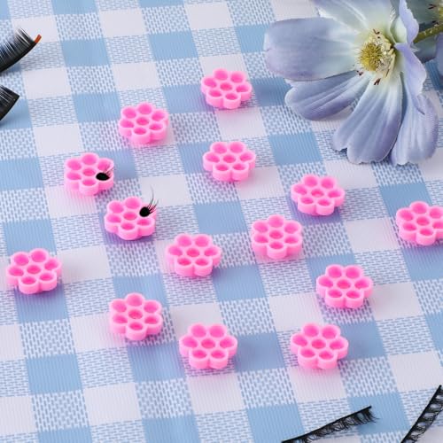 JJUNW 100-Piece Lash Glue Holder Flower Cups for Eyelash Extensions
