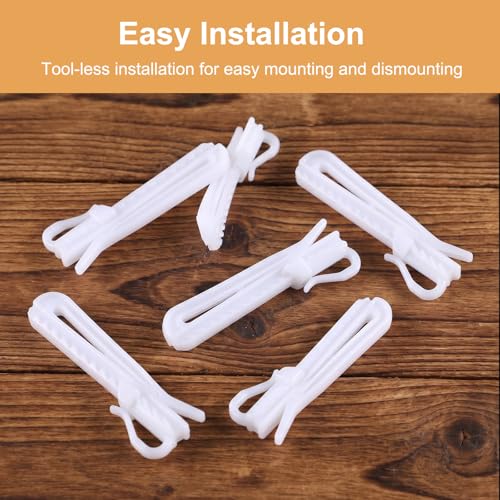 50 Heavy Duty Adjustable Plastic Curtain Hooks for Drapes